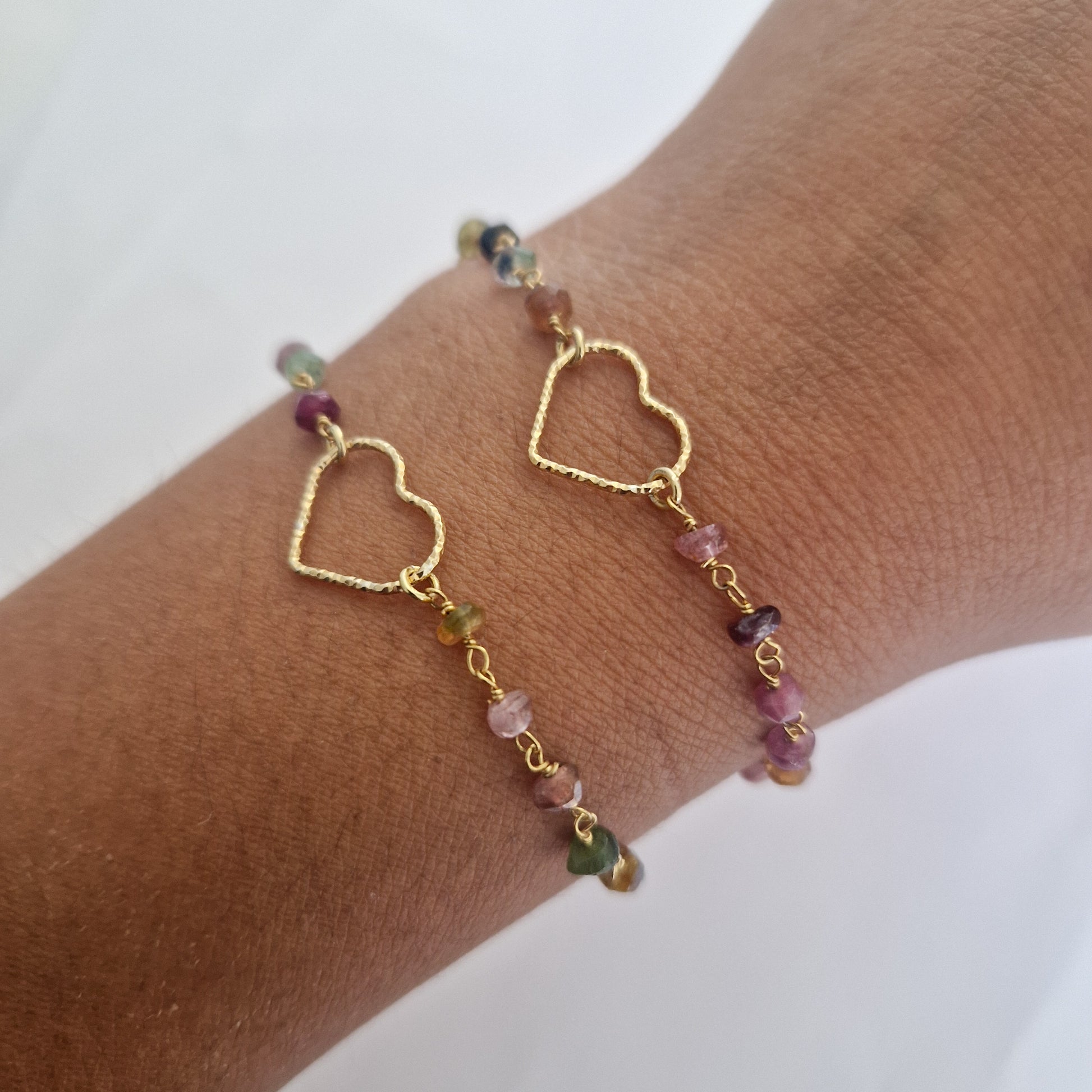 Pulsera corazón turmalina - ADA JOYITAS