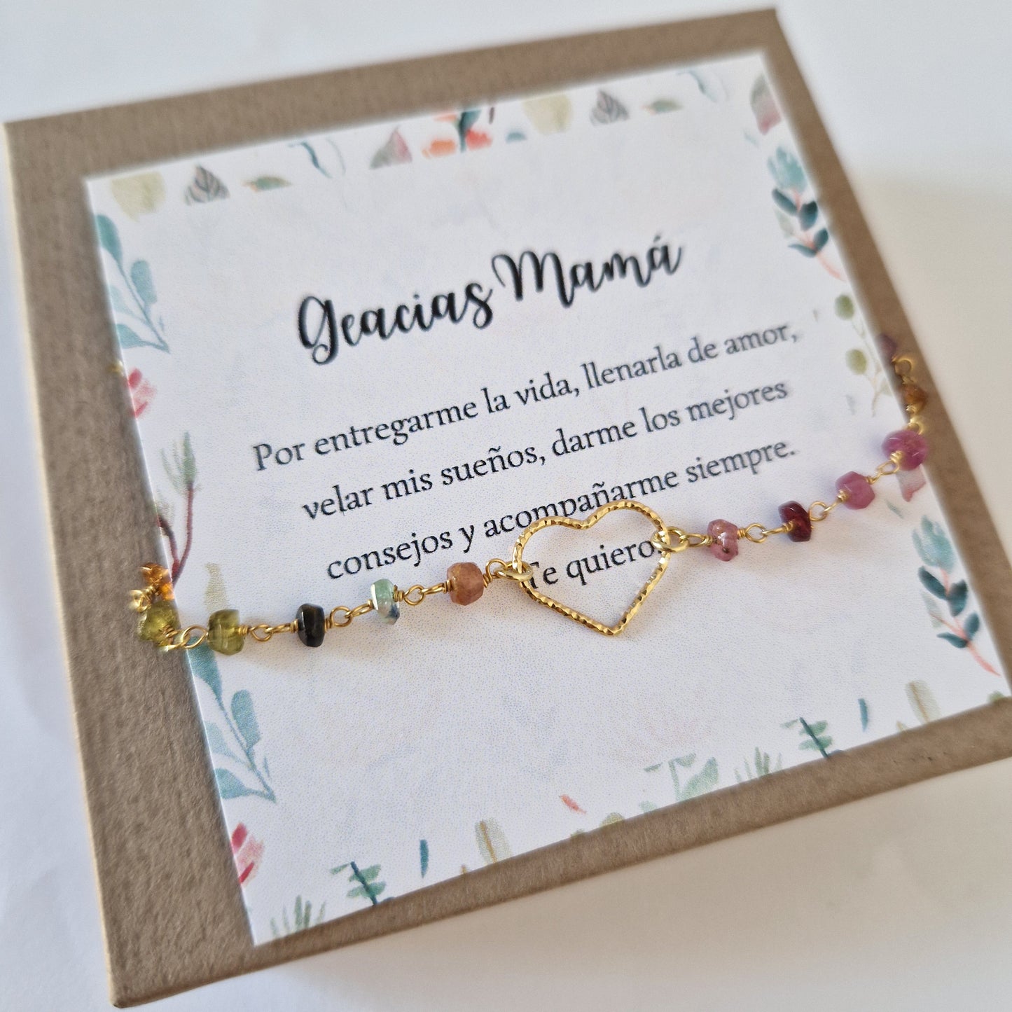 Pulsera corazón turmalina - ADA JOYITAS