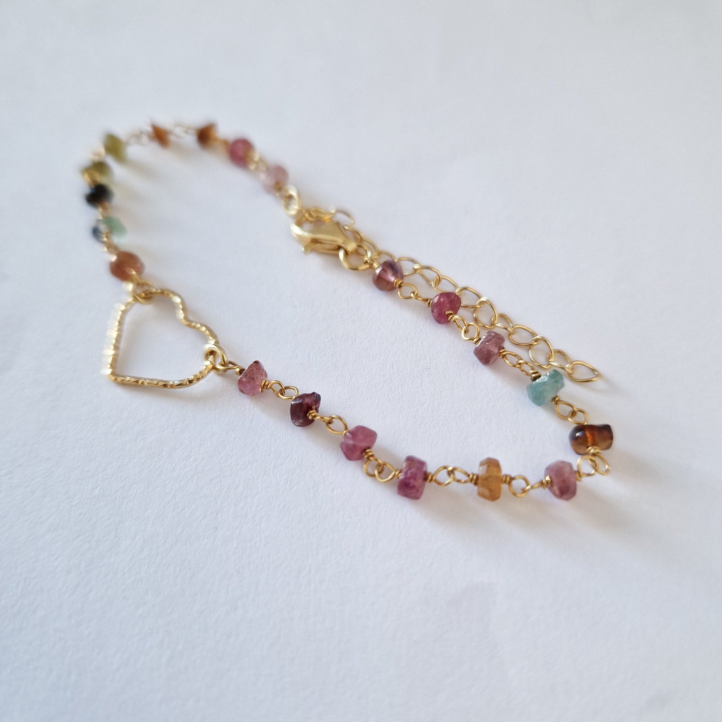 Pulsera corazón turmalina - ADA JOYITAS