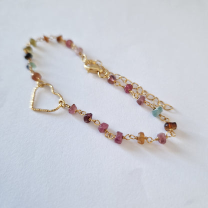 Pulsera corazón turmalina - ADA JOYITAS